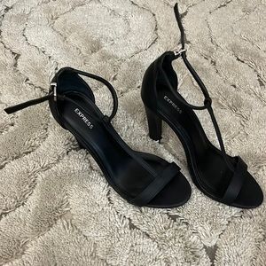 Express Black 4” Heels with adjustable straps Size 8